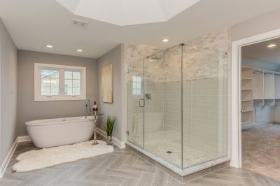 Completed Shower Installation with Glass Enclosure